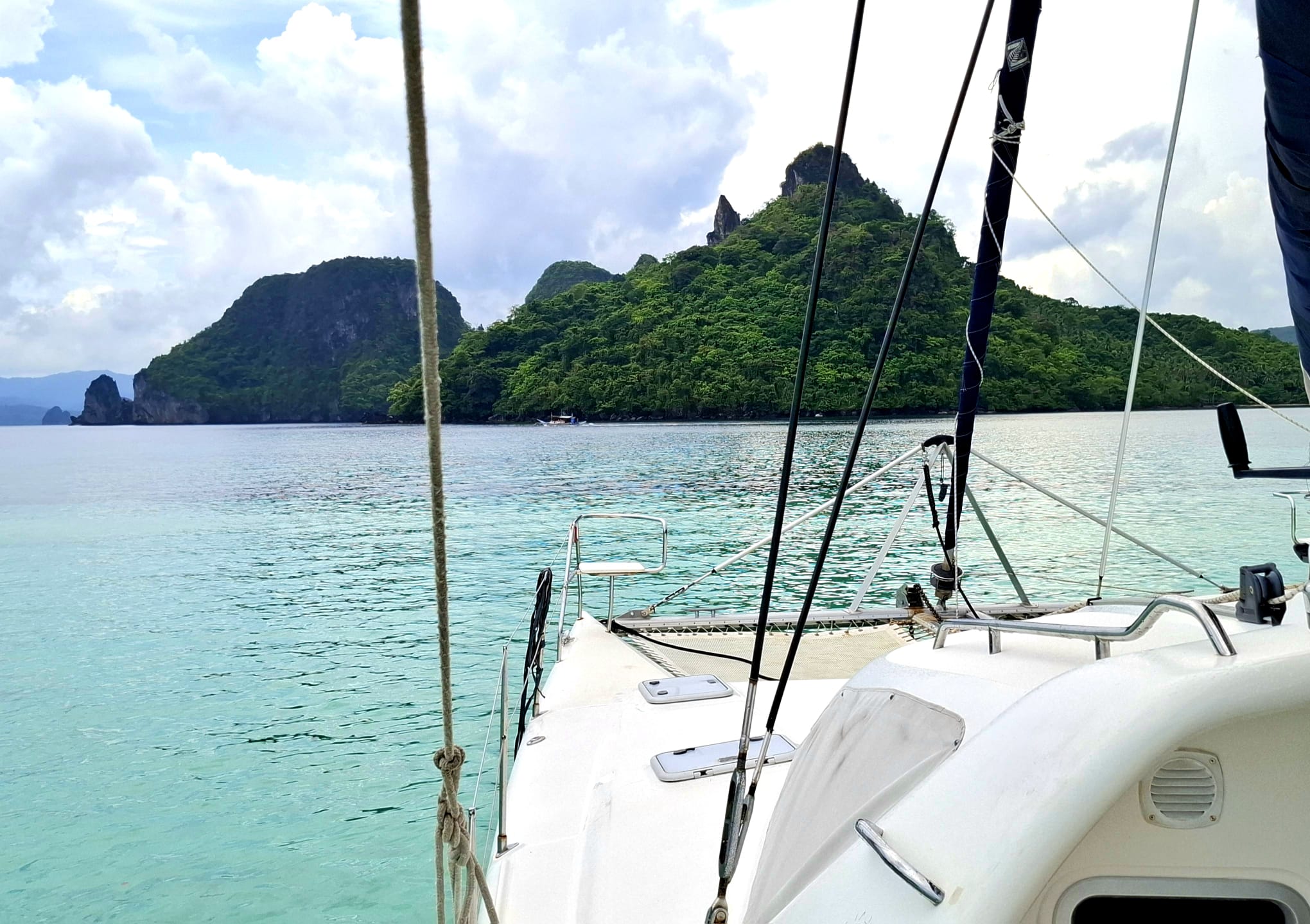 A peaceful view from aboard the sailing catamaran Maria
